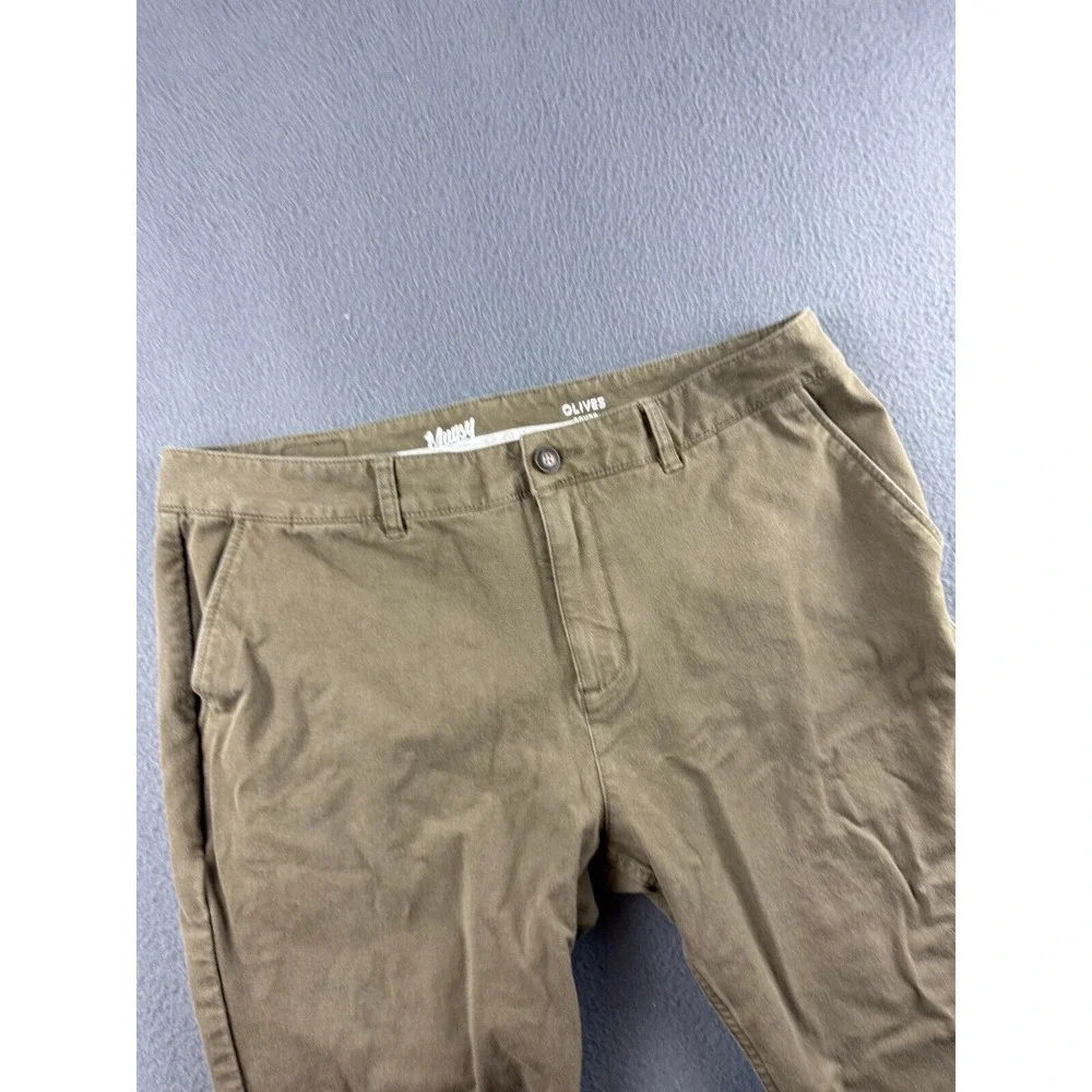 Mugsy Pants Men's 36x29* Olives Army Green Chino Stretch Regular Straight Casual